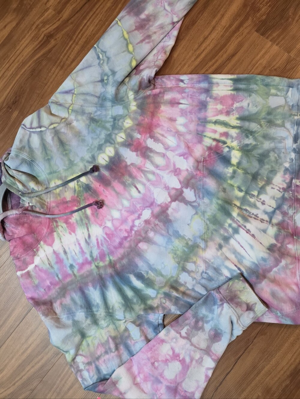 Custom Ice Dye Makers Market Multicolor Tie-Dye Pullover Hoodie XL
